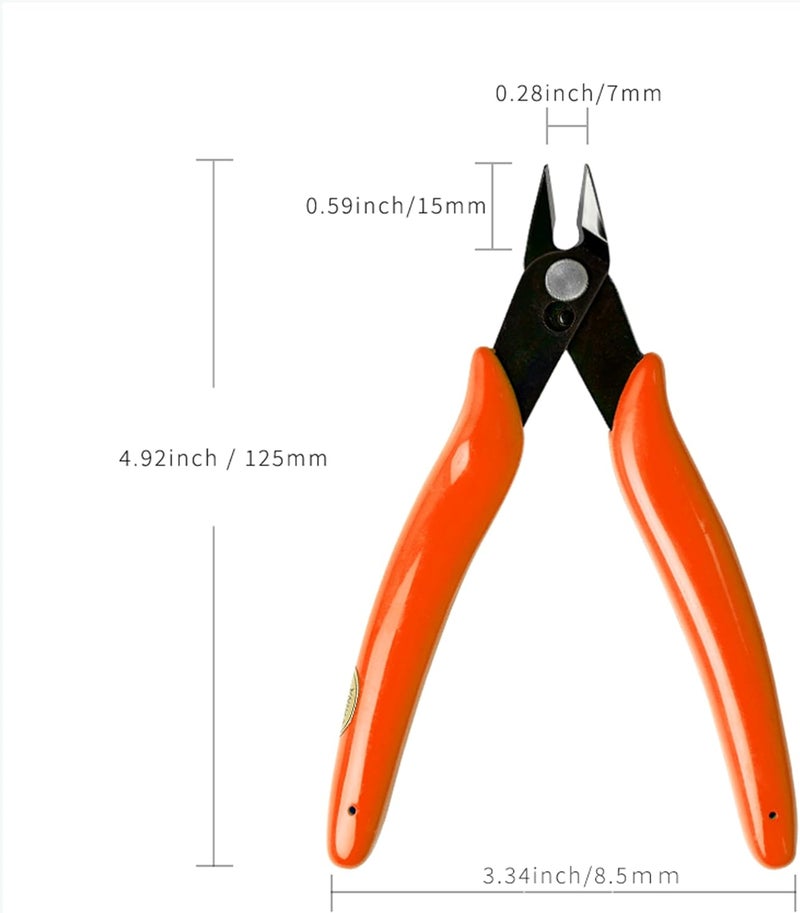 LB2 5 Inch Model Nipper, Plastic Model Tools for Beginners, Sharp Blade Gundam Nipper with Non-Slip Grip, Spure Cutter for Electronics, Gunpla Model Building, Jewelry (Orange) - Image 2